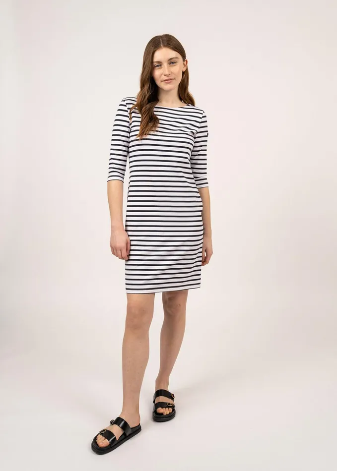 Propriano FormFitting Nautical Stripe Dress AntiUv Stretch Fabric Whitenavy Women Saint James Dresses Skirts and Pants