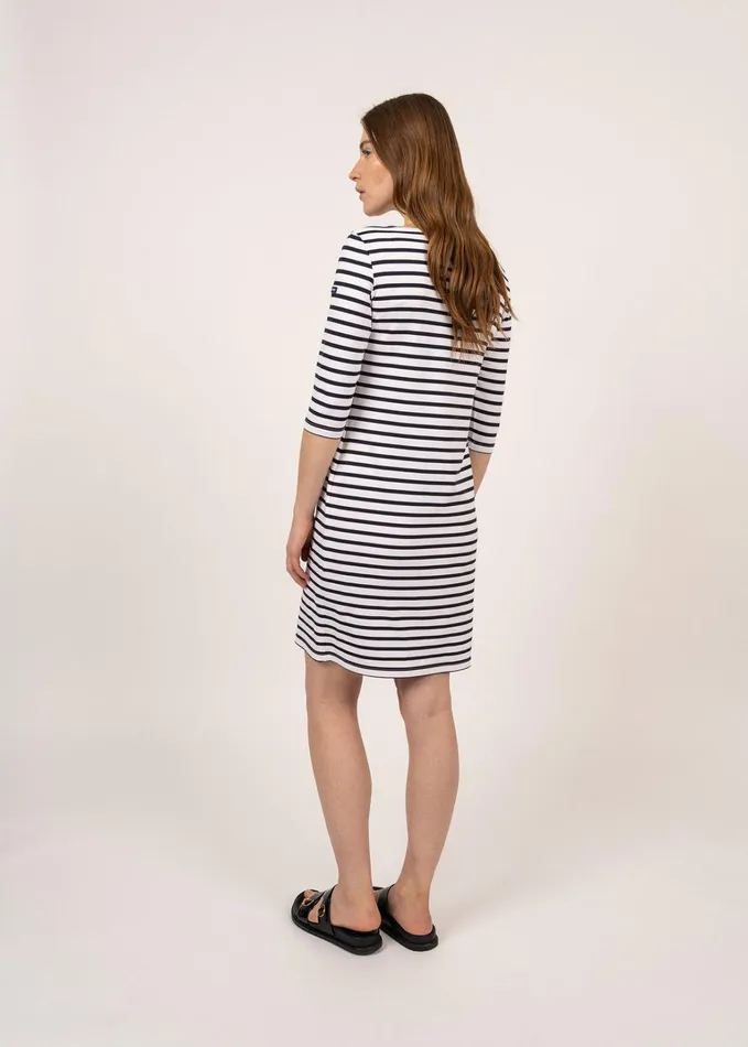 Propriano FormFitting Nautical Stripe Dress AntiUv Stretch Fabric Whitenavy Women Saint James Dresses Skirts and Pants