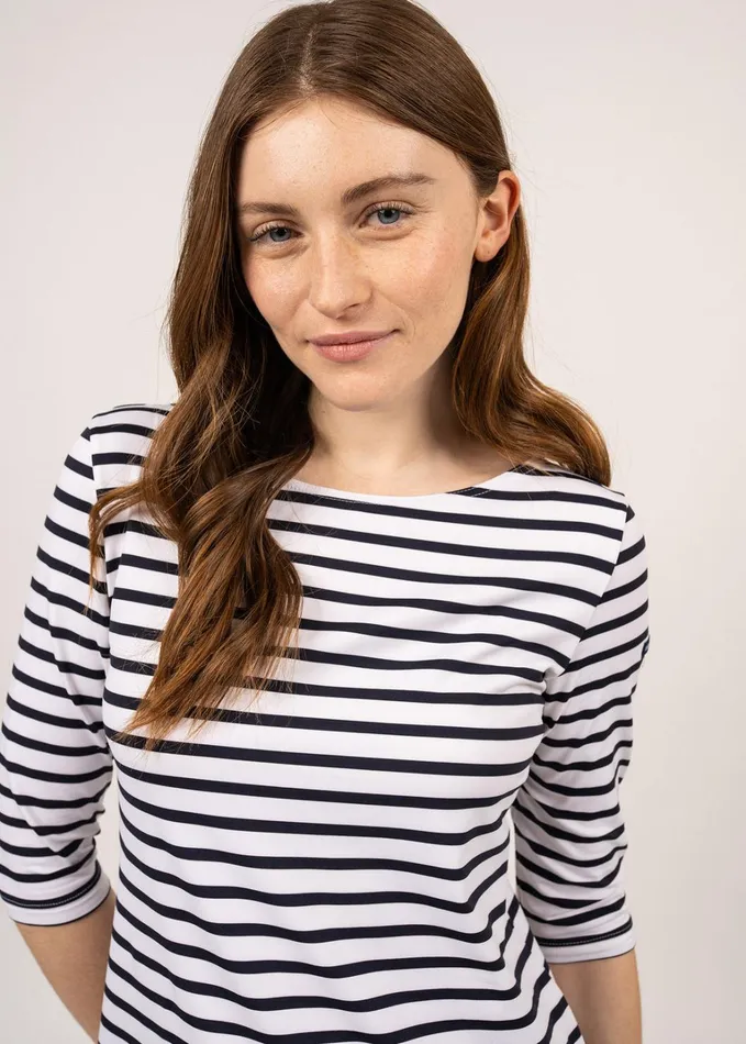 Propriano FormFitting Nautical Stripe Dress AntiUv Stretch Fabric Whitenavy Women Saint James Dresses Skirts and Pants