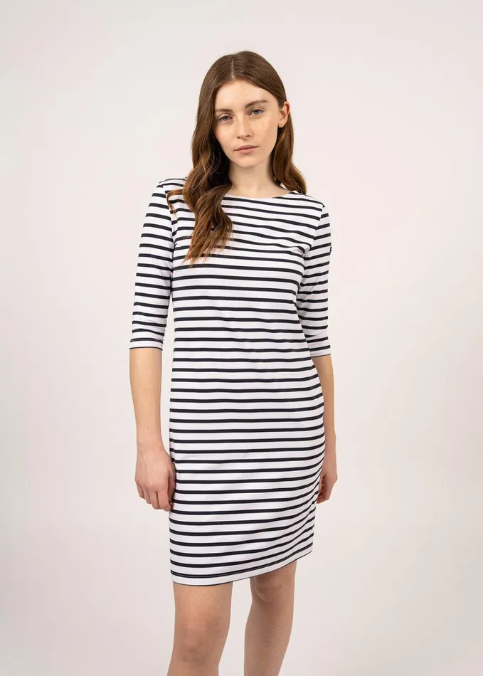 Propriano FormFitting Nautical Stripe Dress AntiUv Stretch Fabric Whitenavy Women Saint James Dresses Skirts and Pants