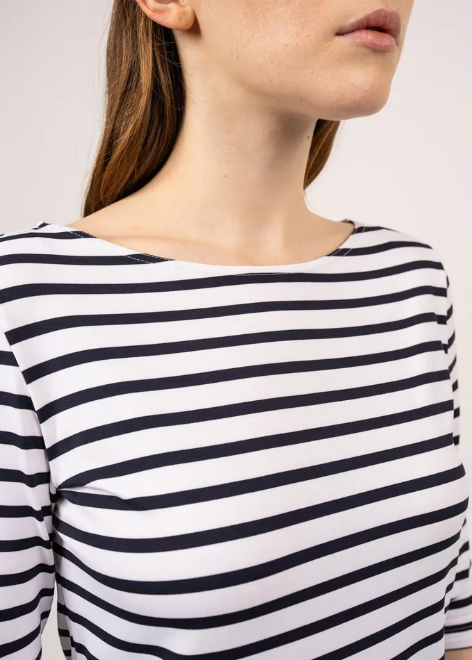 Propriano FormFitting Nautical Stripe Dress AntiUv Stretch Fabric Whitenavy Women Saint James Dresses Skirts and Pants