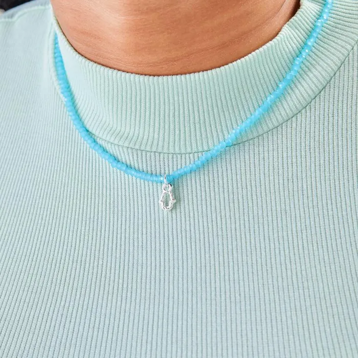 Protection Hamsa Blue Bead Necklace Adjustable Shiny Silver Women Alex And Ani Necklaces Protection Hamsa Blue Bead Necklace Adjustable Shiny Silver Women Alex And Ani Necklaces