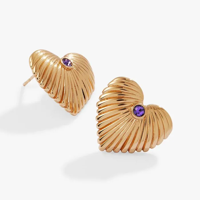 Puffy Heart Statement Earrings Gold Women Alex And Ani Earrings