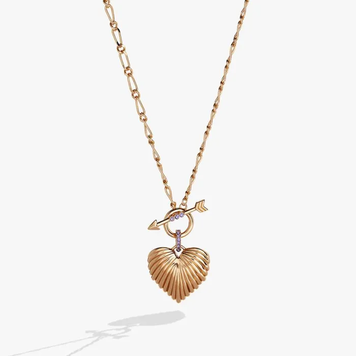 Puffy Heart Toggle Necklace Gold Women Alex And Ani Necklaces