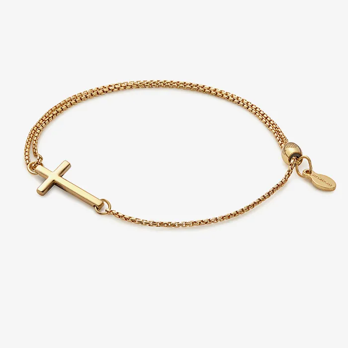 Pull Chain Cross Bracelet 14kt Gold Over Sterling Silver Women Alex And Ani Fine Jewelry Pull Chain Cross Bracelet 14kt Gold Over Sterling Silver Women Alex And Ani Fine Jewelry