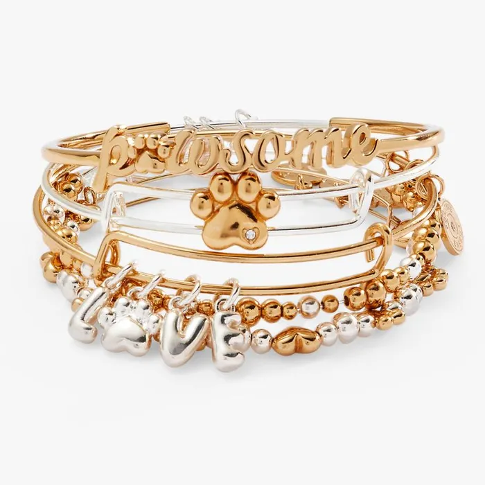 Puppy Love Bangles Set Of 5 Two Tone Women Alex And Ani Jewelry Sets