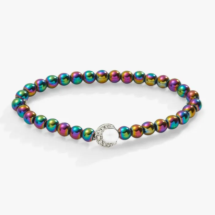 Rainbow Hematite Stretch Bracelet Silver Women Alex And Ani Halloween