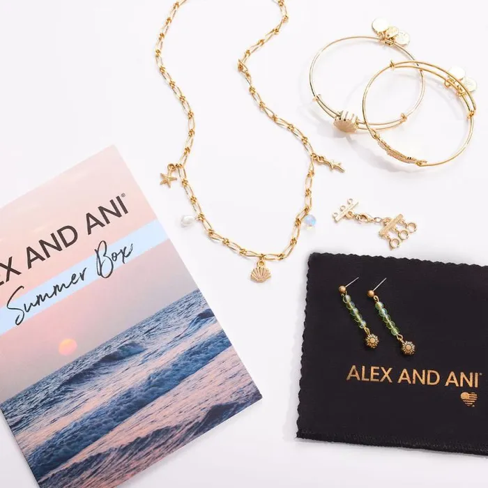 Relax Restore Summer Seasonal Box Shiny Gold Women Alex And Ani Jewelry Sets