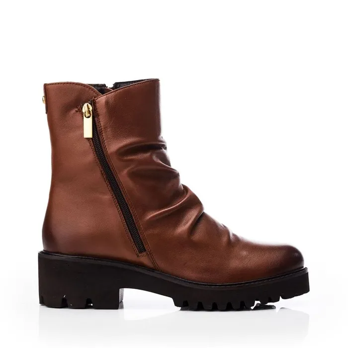 Riding And Flat Boots Women Moda In Pelle Calandra Tan Leather