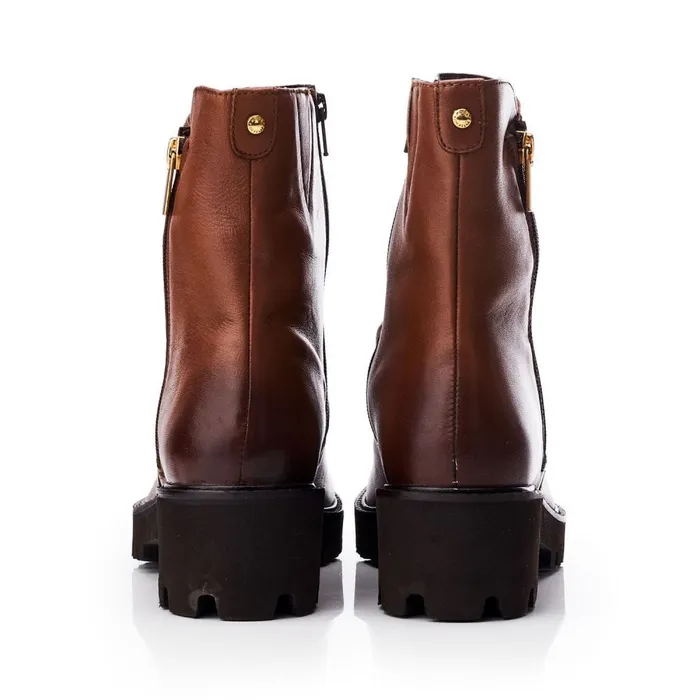 Riding And Flat Boots Women Moda In Pelle Calandra Tan Leather