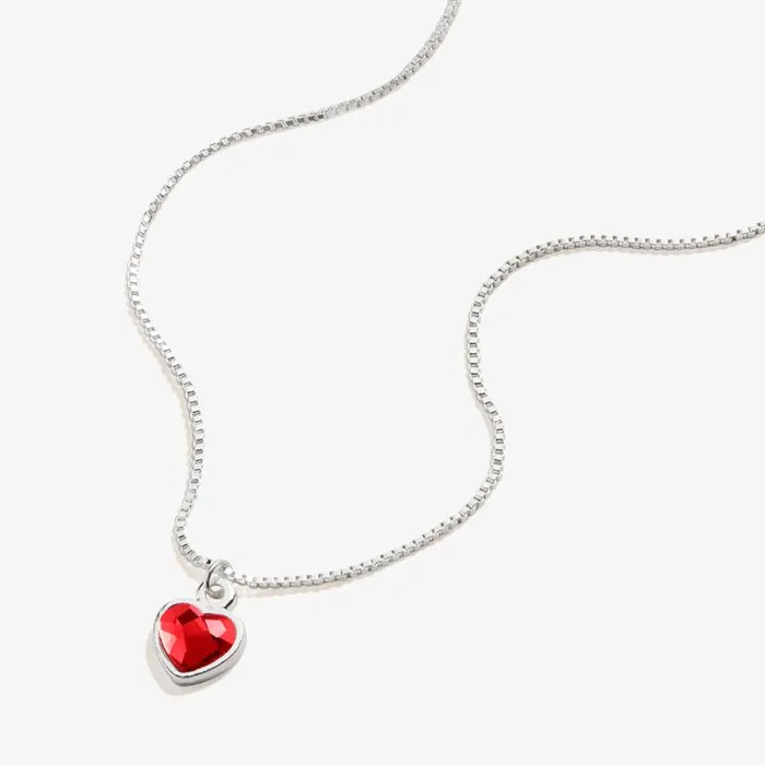 Ruby Heart Necklace July Birthstone Silver Women Alex And Ani Necklaces