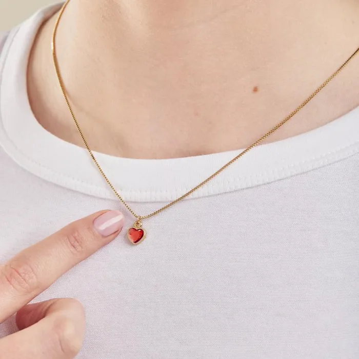 Ruby Heart Necklace July Birthstone Silver Women Alex And Ani Necklaces
