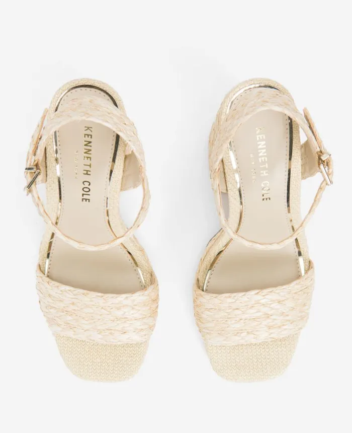 Sandals and Wedges Women Kenneth Cole Dolly Ankle Strap Platform Heeled Sandal Natural Raffia Sandals and Wedges Women Kenneth Cole Dolly Ankle Strap Platform Heeled Sandal Natural Raffia