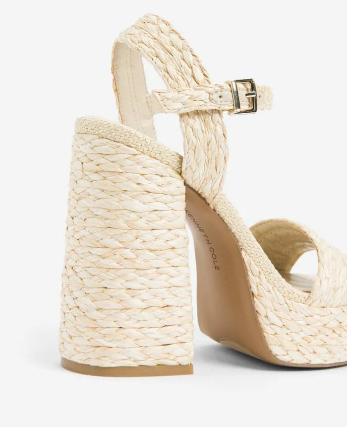 Sandals and Wedges Women Kenneth Cole Dolly Ankle Strap Platform Heeled Sandal Natural Raffia Sandals and Wedges Women Kenneth Cole Dolly Ankle Strap Platform Heeled Sandal Natural Raffia