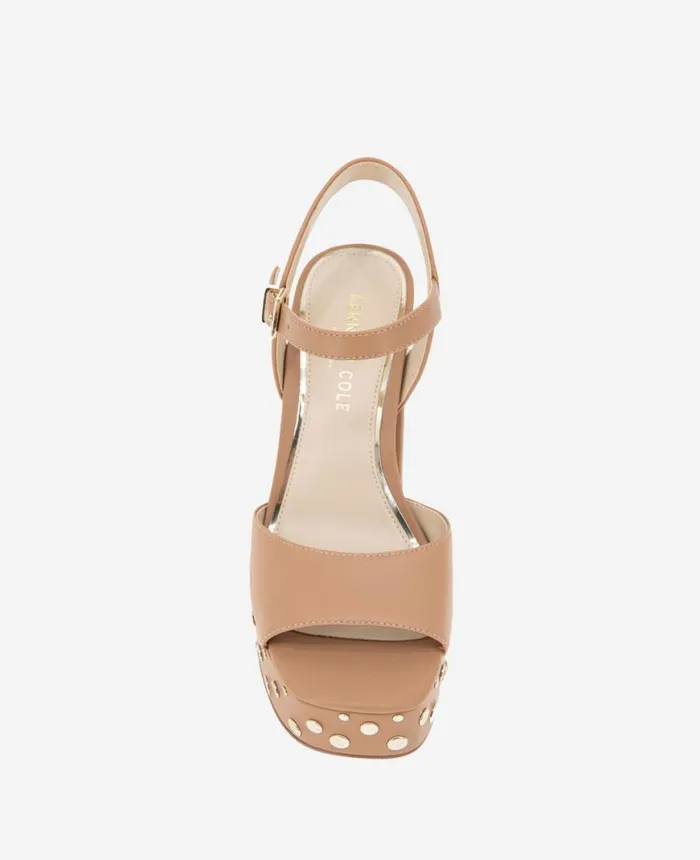 Sandals and Wedges Women Kenneth Cole Dolly Stud Ankle Strap Platform Heeled Sandal Classic Tan Sandals and Wedges Women Kenneth Cole Dolly Stud Ankle Strap Platform Heeled Sandal Classic Tan