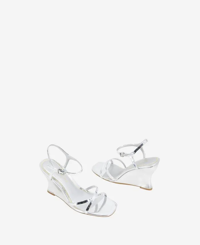 Sandals and Wedges Women Kenneth Cole Freya Wedge Sandal Silver Sandals and Wedges Women Kenneth Cole Freya Wedge Sandal Silver