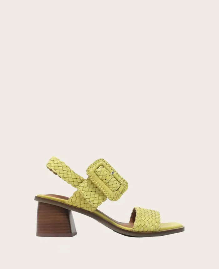 Sandals and Wedges Women Kenneth Cole GENTLE SOULS Madylyn Woven Heel Sandal Banana Sandals and Wedges Women Kenneth Cole GENTLE SOULS Madylyn Woven Heel Sandal Banana