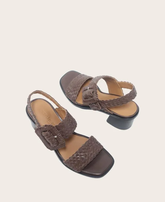 Sandals and Wedges Women Kenneth Cole GENTLE SOULS Madylyn Woven Heel Sandal Chocolate Sandals and Wedges Women Kenneth Cole GENTLE SOULS Madylyn Woven Heel Sandal Chocolate