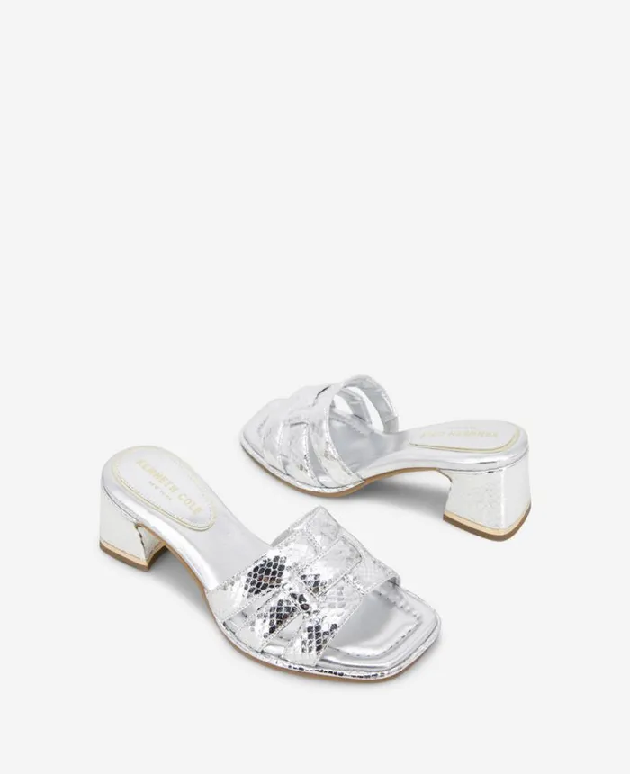Sandals and Wedges Women Kenneth Cole Harper Heeled Sandal Silver