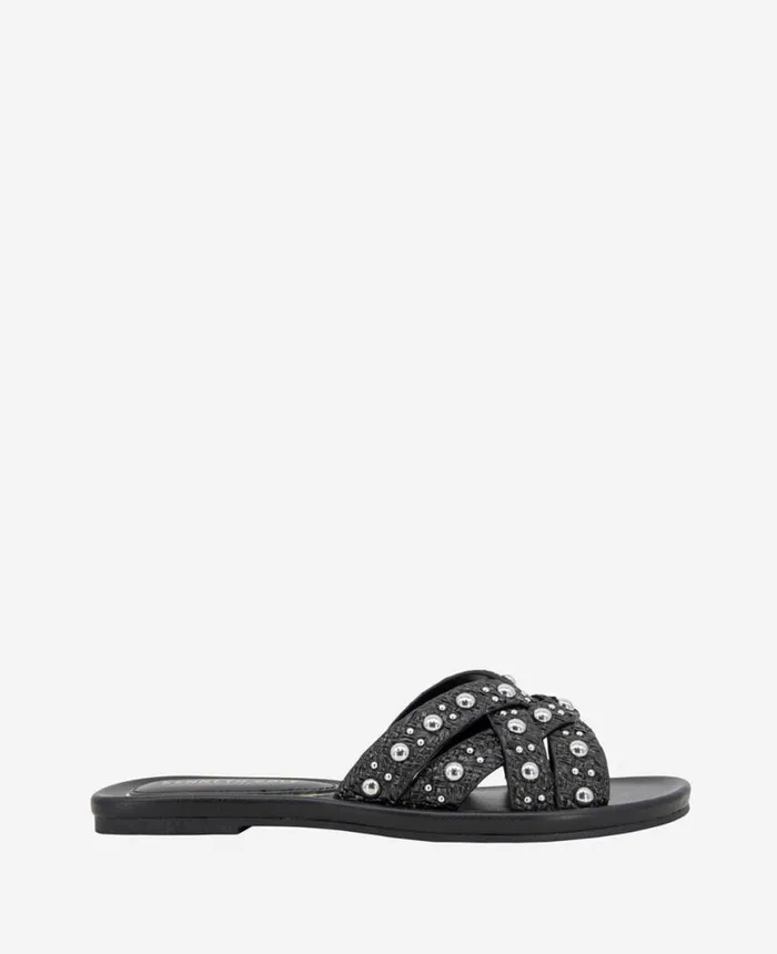 Sandals and Wedges Women Kenneth Cole Jula Flat Sandal Black Raffia