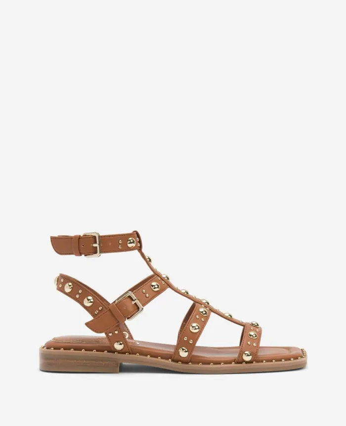 Sandals and Wedges Women Kenneth Cole Ruby Studded Gladiator Flat Sandal Cognac Sandals and Wedges Women Kenneth Cole Ruby Studded Gladiator Flat Sandal Cognac