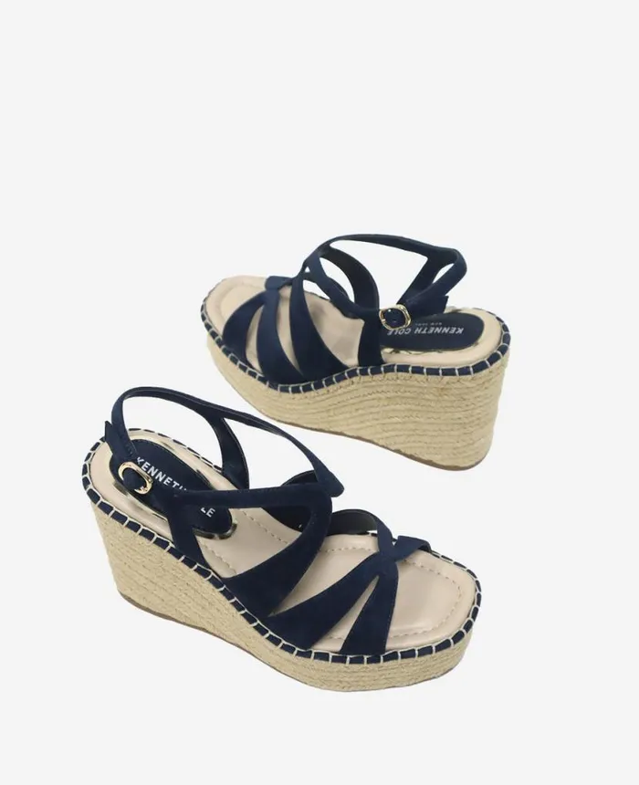 Sandals and Wedges Women Kenneth Cole The Solace Platform Espadrille Wedge Sandal Navy Suede Sandals and Wedges Women Kenneth Cole The Solace Platform Espadrille Wedge Sandal Navy Suede
