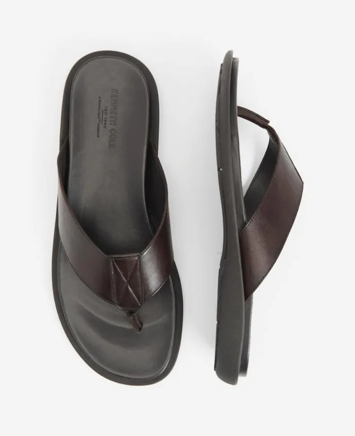 Sandals Men Kenneth Cole Sand Leather Thong Sandal Brown
