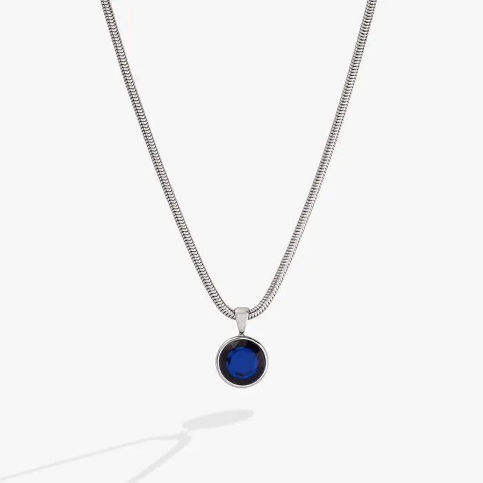Sapphire Crystal Necklace Stainless Steel Silver Women Alex And Ani Fine Jewelry Sapphire Crystal Necklace Stainless Steel Silver Women Alex And Ani Fine Jewelry