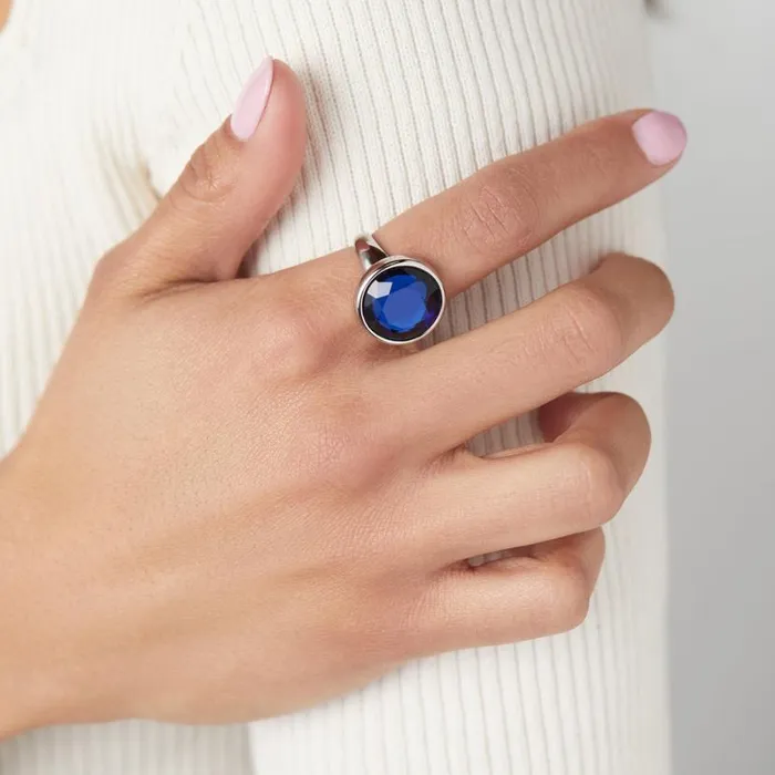 Sapphire Crystal Ring Stainless Steel Silver Women Alex And Ani Fine Jewelry Sapphire Crystal Ring Stainless Steel Silver Women Alex And Ani Fine Jewelry
