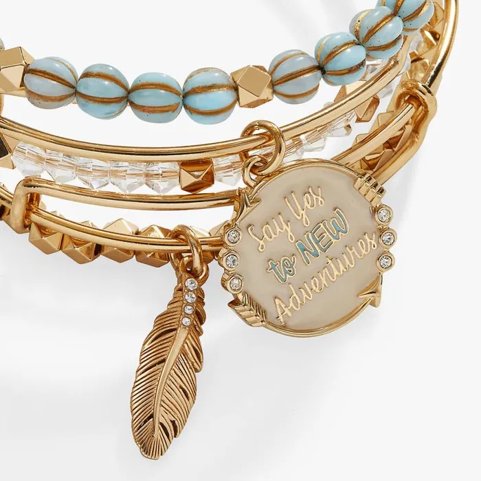 Say Yes To New Adventures Bangle Set Of 5 Gold Women Alex And Ani Jewelry Sets