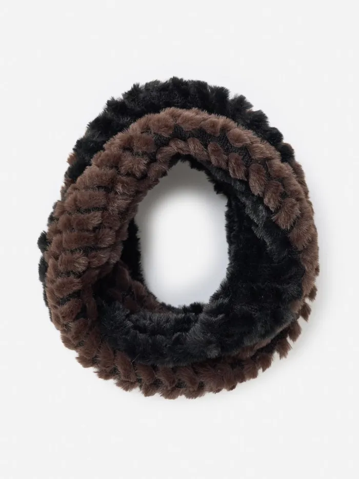Scarves Women JMcLaughlin Bormio Faux Fur Neckwarmer Blackdark Brown
