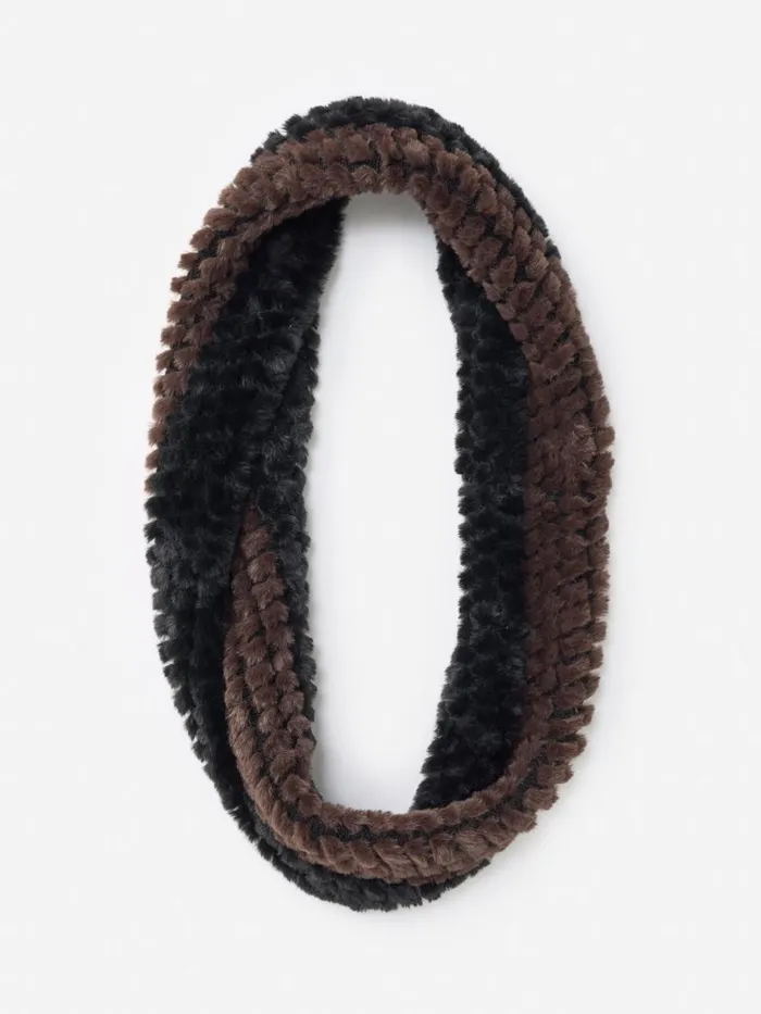 Scarves Women JMcLaughlin Bormio Faux Fur Neckwarmer Blackdark Brown Scarves Women JMcLaughlin Bormio Faux Fur Neckwarmer Blackdark Brown