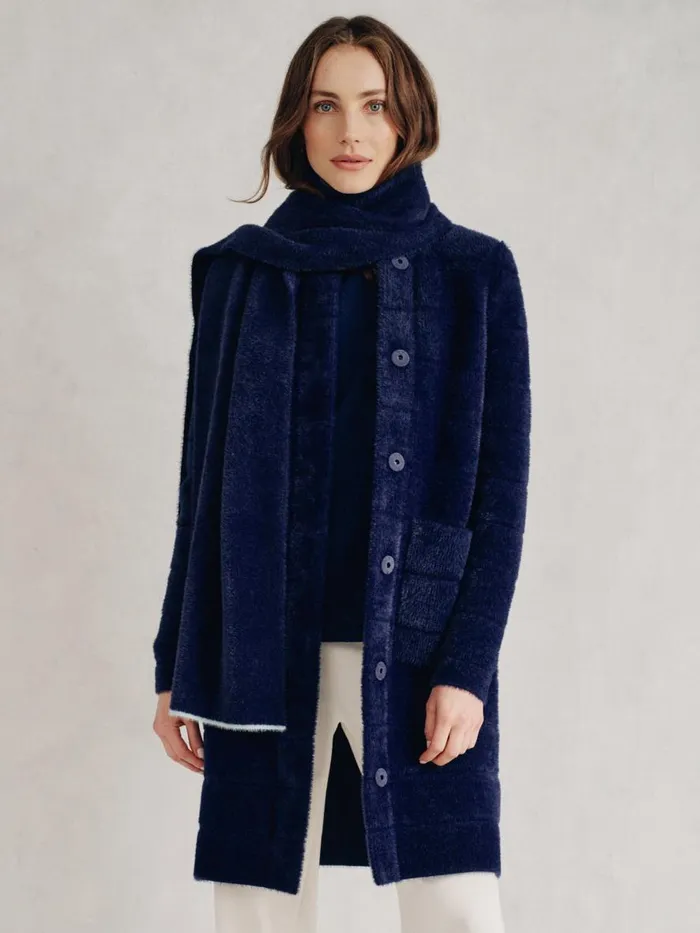 Scarves Women JMcLaughlin Cabana Scarf Navy Scarves Women JMcLaughlin Cabana Scarf Navy