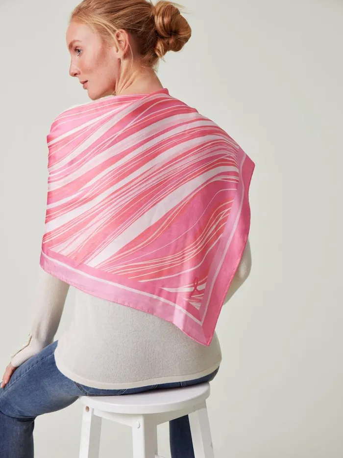 Scarves Women JMcLaughlin Mabel Silk Scarf In Weaver Square Pink