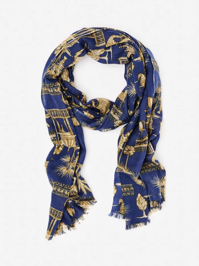 Scarves Women JMcLaughlin Reed Scarf In Desert Toile Navytan