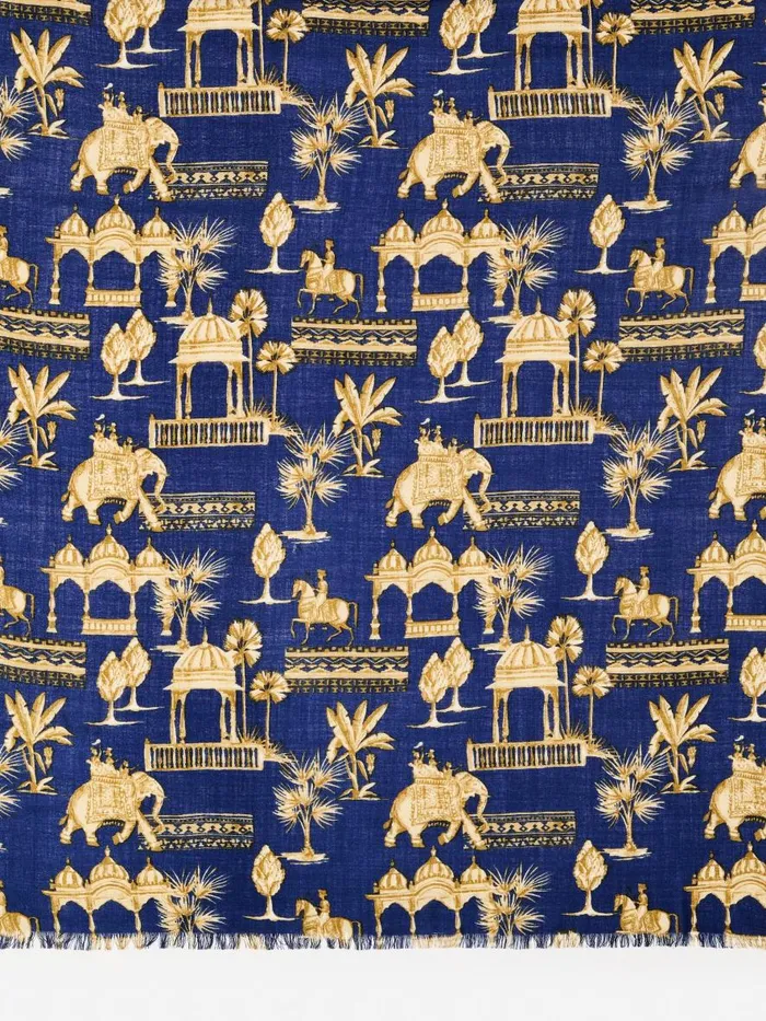 Scarves Women JMcLaughlin Reed Scarf In Desert Toile Navytan