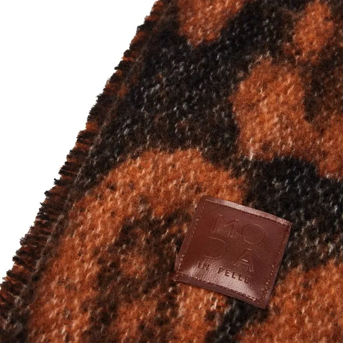 Scarves Women Moda In Pelle Lioniescarf Dark Leopard Textile