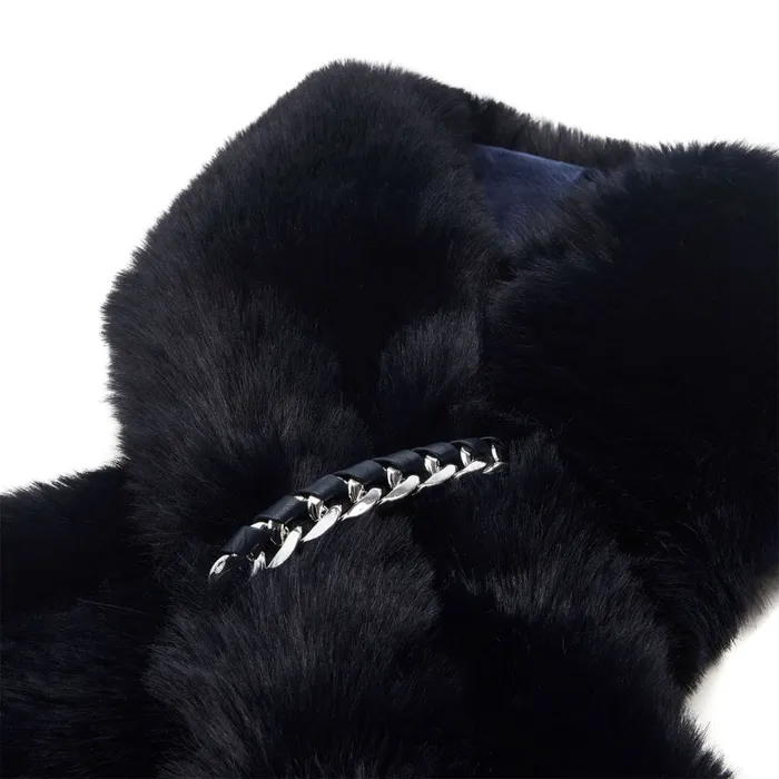 Scarves Women Moda In Pelle Yitzelscarf Navy Faux Fur Scarves Women Moda In Pelle Yitzelscarf Navy Faux Fur