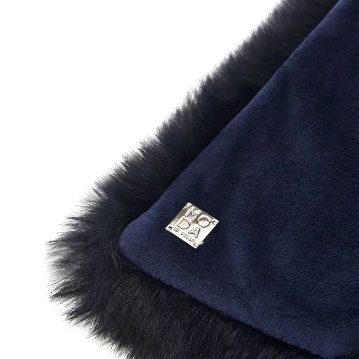 Scarves Women Moda In Pelle Yitzelscarf Navy Faux Fur Scarves Women Moda In Pelle Yitzelscarf Navy Faux Fur
