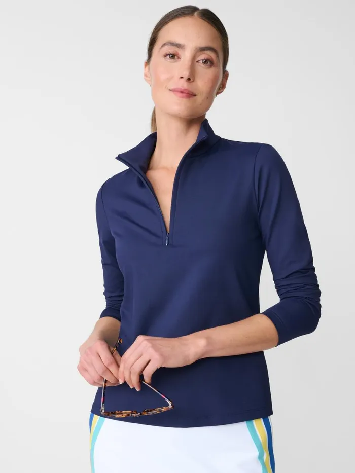 Shirts and Tops Women JMcLaughlin Ace 14 Zip Top Navy