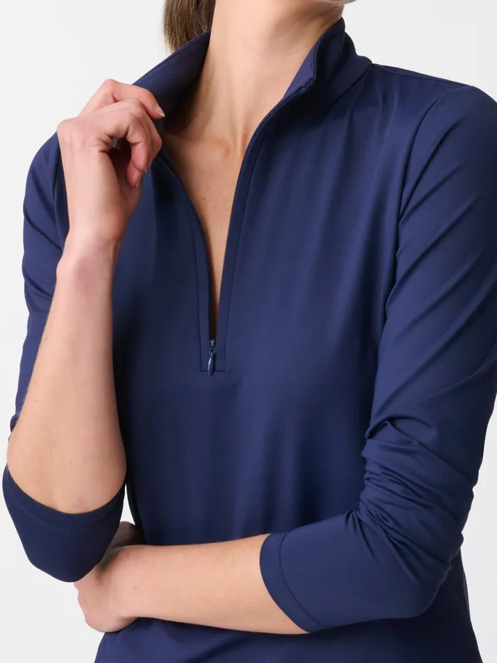 Shirts and Tops Women JMcLaughlin Ace 14 Zip Top Navy