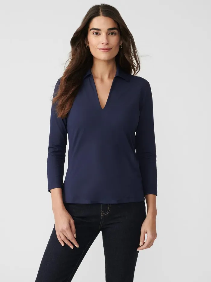 Shirts and Tops Women JMcLaughlin Aida 34 Sleeve Top Winter Navy