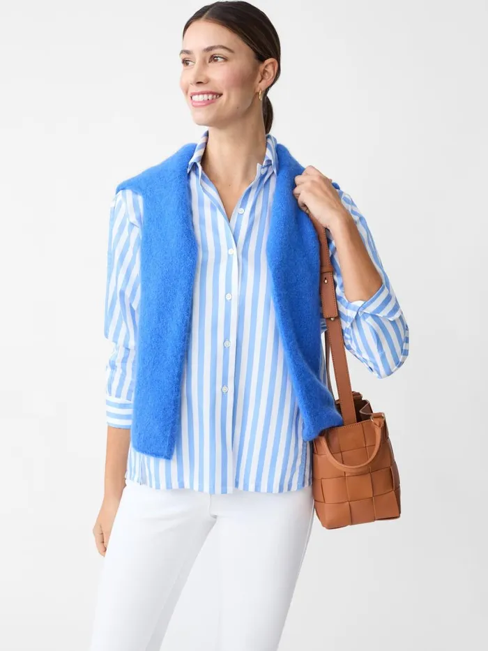 Shirts and Tops Women JMcLaughlin Alexis Shirt In Stripe Bluewhite