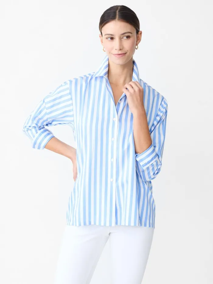 Shirts and Tops Women JMcLaughlin Alexis Shirt In Stripe Bluewhite