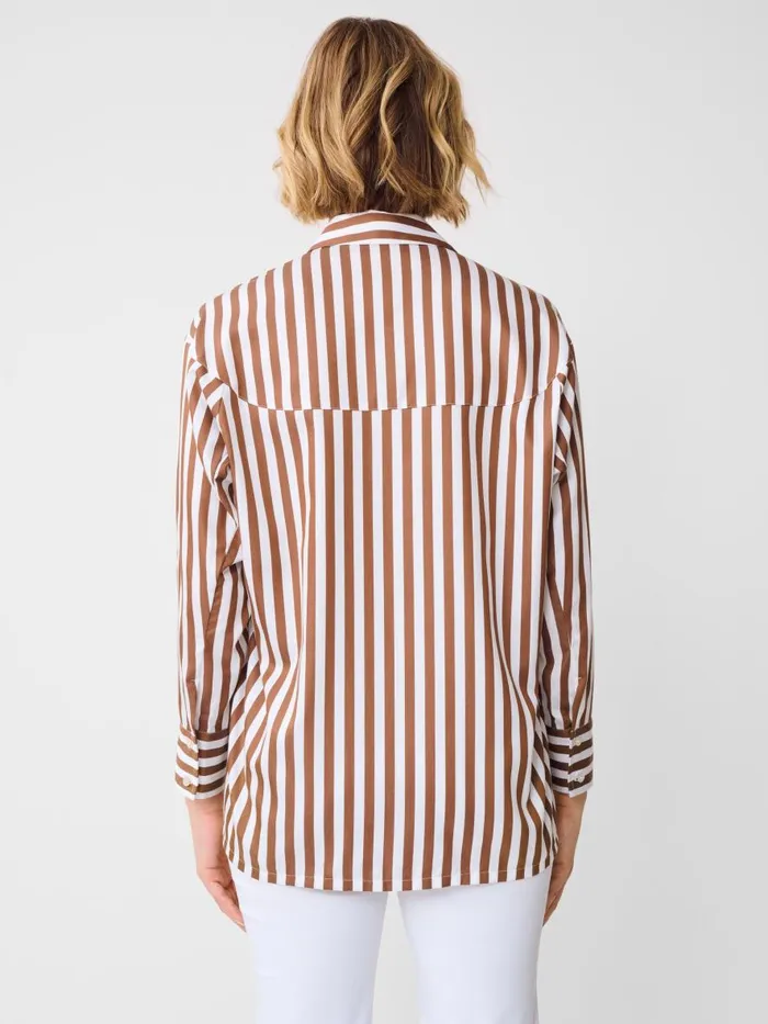Shirts and Tops Women JMcLaughlin Alexis Shirt In Stripe Brownwhite