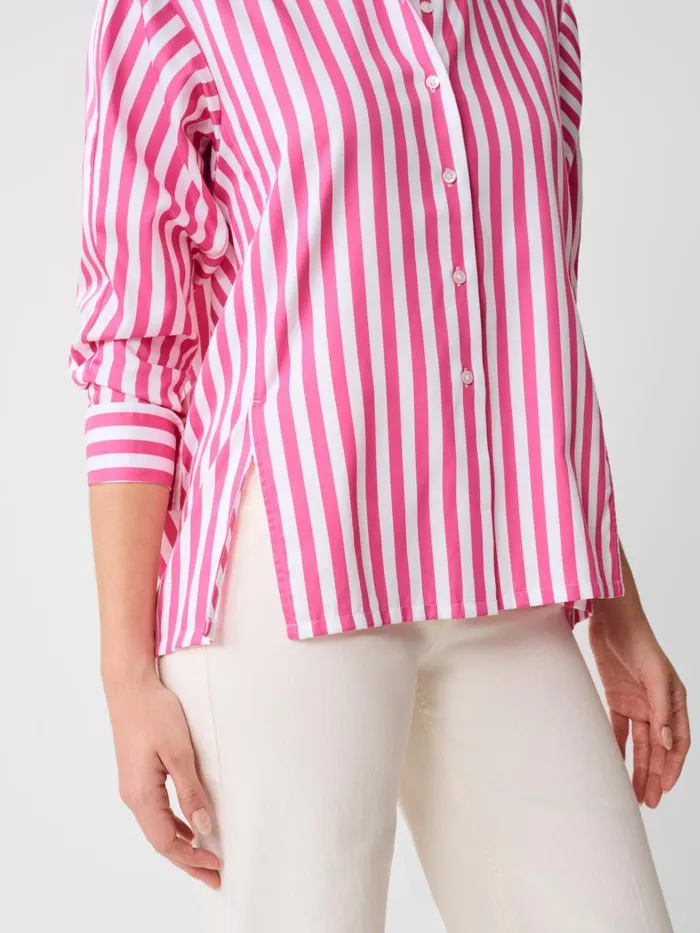 Shirts and Tops Women JMcLaughlin Alexis Shirt In Stripe Fuchsiawhite