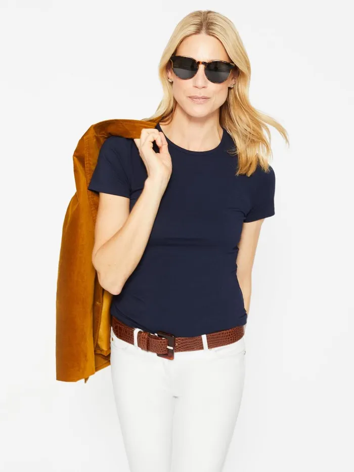 Shirts and Tops Women JMcLaughlin Allie Cap Sleeve Tee Navy