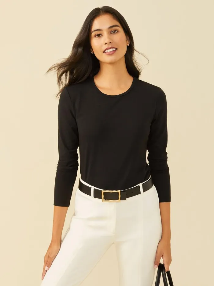 Shirts and Tops Women JMcLaughlin Allie Long Sleeve Tee Black Shirts and Tops Women JMcLaughlin Allie Long Sleeve Tee Black
