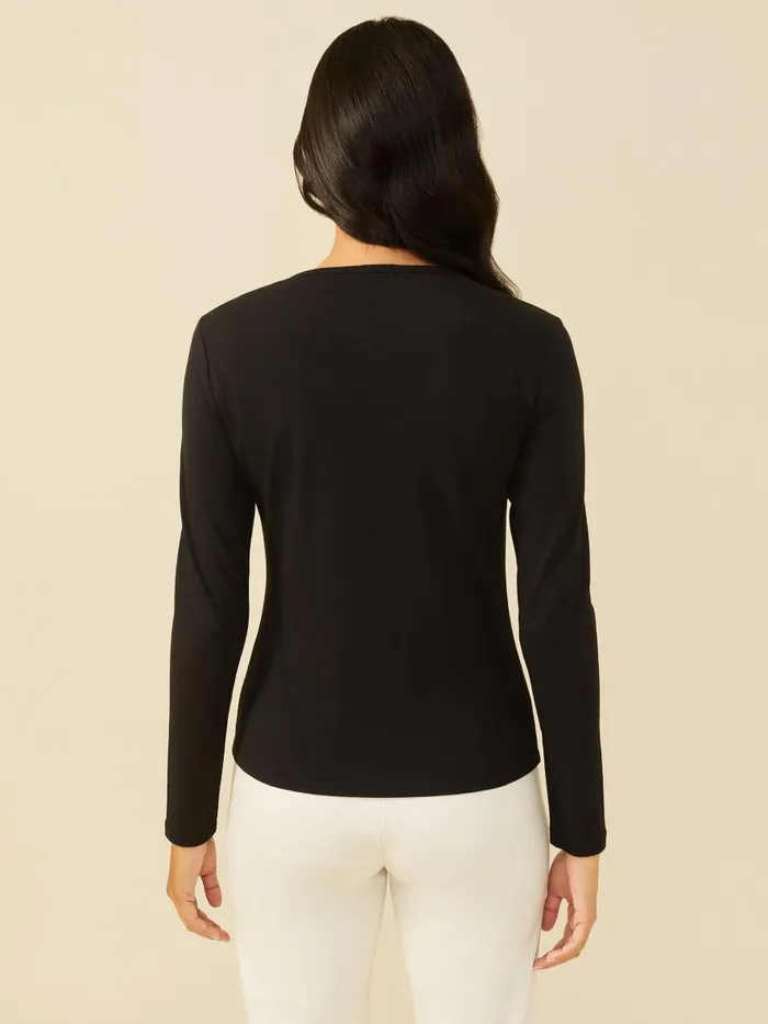 Shirts and Tops Women JMcLaughlin Allie Long Sleeve Tee Black Shirts and Tops Women JMcLaughlin Allie Long Sleeve Tee Black