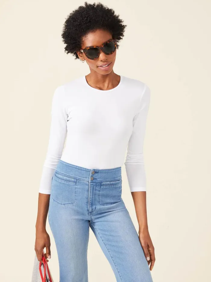 Shirts and Tops Women JMcLaughlin Allie Long Sleeve Tee White Shirts and Tops Women JMcLaughlin Allie Long Sleeve Tee White